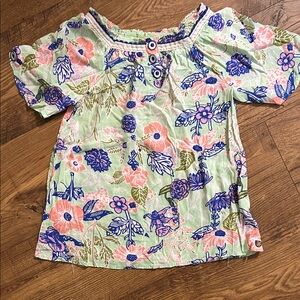 Matilda Jane Floral Kids Blouse - Green, Pink, Blue